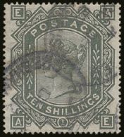 1867-83  10s Greenish Grey 'AE' Wmk Maltese Cross, SG 128, Fine Used With Lightly Struck Oval Postmarks, Great... - Other & Unclassified