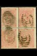 1867  5s Rose, SG 126, Plate 1, BLOCK OF FOUR Used With Registered Cancels. With RPS Certificate. A Rare... - Sonstige & Ohne Zuordnung
