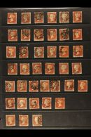 1841  1d Red-brown Plate 35 PARTIAL PLATE RECONSTRUCTION Of 68 Different Positions, All With Maltese Cross... - Altri & Non Classificati