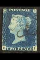 1840  2d Deep Full Blue 'B I' Plate 2, Used With Pretty MC Pmk, Touching / Into On All Sides. For More Images,... - Sonstige & Ohne Zuordnung