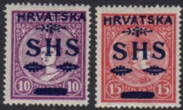 1918 ISSUES FOR CROATIA  10f And 15f Coronation Stamps Mi. 64/65, Fine Mint, Signed Sorani. (2) For More Images,... - Sonstige & Ohne Zuordnung