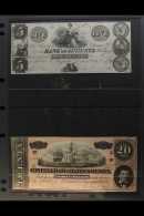 CONFEDERATE BANKNOTES  1839 BANK OF AUGUSTA $5, And 1864 CONFEDERATE STATES Of AMERICA $20, Both Fine Condition.... - Sonstige & Ohne Zuordnung
