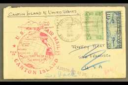 1940 FIRST FLIGHT COVER  (July 22nd) Canton Island To San Francisco Bearing Various Return To Sender, Not In... - Other & Unclassified