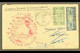 1940 FIRST FLIGHT COVER  (July 22nd) Canton Island To San Francisco Bearing Various Return To Sender, Not In... - Altri & Non Classificati