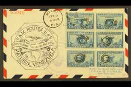 1931 FIRST FLIGHT COVER  (Feb 9th) F.A.M Routes 6 & 5 Miami  -  Venezuela - New York, The Lindbergh Circle!.... - Other & Unclassified