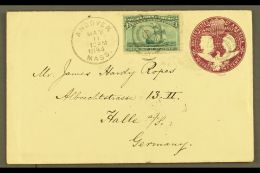 1894  2c Violet Columbus & Liberty Postal Stationery Env., Scott U349, Uprated With 3c Columbus Issue,... - Altri & Non Classificati