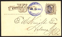 1880  1c. Postal Stationery Card To Helena Bearing Terminus Montana/Jul 18 Target Cancel (renamed Dillon When... - Sonstige & Ohne Zuordnung