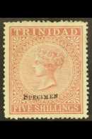 1869 PRESENTATION 5S SPECIMEN  5s Rose-lake With Rare Local Type "SPECIMEN" Handstamp In Small Serif Capitals... - Trindad & Tobago (...-1961)