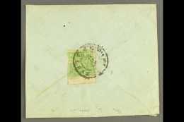 1933  4t Emerald- Green Pin-perf, SG 13A, Tied To Slightly Reduced Cover By Lhasa Double- Circle. Scarce... - Tibet