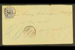 1884  (4 Nov) Cover (roughly Opened) Bearing 20c Blue On Granite Paper With Type II Frame Inverted (Zumstein And... - Altri & Non Classificati