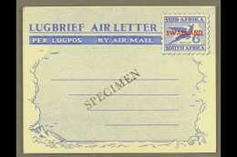 1951 "SPECIMEN" AIR LETTER  6d Ultramarine On Pale Greenish White, Afrikaans First, H&G 13, Kessler 15s,... - Swasiland (...-1967)