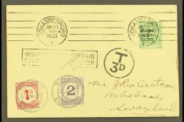 1933 POSTAGE DUE FIRST DAY COVER.  1933 (19 January) A Delightful And Highly Attractive Envelope Bearing Orange... - Swaziland (...-1967)