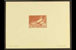GOYA - HELIO VAUGIRARD PROOF  1948 Helio-Vaugirard Sample Die Proof Of The 1930 10p Red-brown "The Naked Maya"... - Sonstige & Ohne Zuordnung