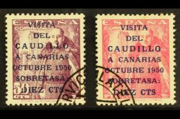 1950  General Franco's Canary Island Visit Pair, "Caudillo" 16½mm, SG B1149A/50A, Very Fine Used. (2... - Sonstige & Ohne Zuordnung