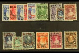 1927  25th Anniv Of Coronation / Red Cross Set Surcharged, SG 430/444, Very Fine And Fresh Mint. (15 Stamps) For... - Other & Unclassified