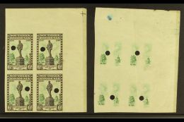 1940  6d Chocolate And Green BSAC Golden Jubilee IMPERFORATE PROOF BLOCK OF FOUR In The Issued Colours Each With... - Southern Rhodesia (...-1964)