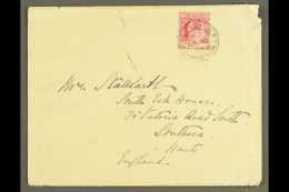 WALVIS BAY  1908 (10 Apr) Crested Envelope With Full Letter Contents To England Bearing Cape Of Good Hope 1d Tied... - South West Africa (1923-1990)