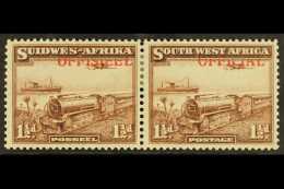 OFFICIALS  1945-50 1½d Ovpt Shifted Top Right SG O20 (SACC 20b), Very Fine Mint Pair. For More Images,... - Südwestafrika (1923-1990)