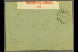 1917  (17 Oct) Stampless Env With Bilingual Censor Tape To Luderitzbucht With "AUS" Cds Cancel (Putzel Type B3... - South West Africa (1923-1990)