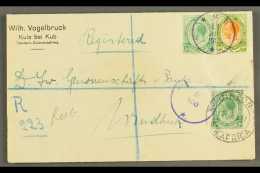 1917  (13 Jul) Printed Registered Cover To Windhuk Bearing ½d And 4d Union Stamps Tied By Very Fine "KUB"... - South West Africa (1923-1990)
