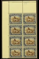 OFFICIALS  1935-49 1s Brown & Grey-blue, Issue 4, Corner Marginal Block Of 8, SG O25, Stamps Never Hinged... - Ohne Zuordnung