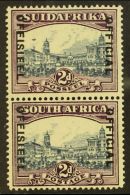OFFICIALS  1930-47 2d Slate-blue & Bright Purple, Wmk Upright, AIRSHIP FLAW In A Vertical Pair, Only Listed... - Unclassified