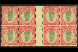 1933-48  1d Grey & Carmine, P13½x14, Watermark Inverted, Gutter Block Of 8, SG 56dw, Never Hinged... - Unclassified