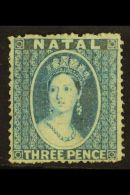 NATAL  1861 3d Blue, No Wmk, Intermediate Perf, SG 11, Very Fine Mint, Large Part Og. For More Images, Please... - Unclassified