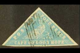 CAPE OF GOOD HOPE  1861 4d Pale Milky Blue WOOD-BLOCK Triangular, SG 14, Lightly Used, Full Mostly Large Margins... - Ohne Zuordnung