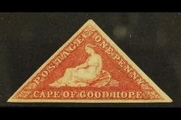 CAPE OF GOOD HOPE  1855 1d Deep Rose Red On White Paper, SG 5b, Very Fine Mint No Gum. Large Margins All Round... - Ohne Zuordnung