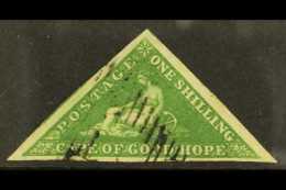 CAPE OF GOOD HOPE  1855-63 1s Bright Yellow-green/white Paper, SG 8, Very Fine Used With 3 Large Margins, Light... - Unclassified