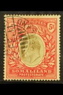1904  5r Grey-black & Red, SG 44, Fine Cds Used. For More Images, Please Visit... - Somaliland (Herrschaft ...-1959)
