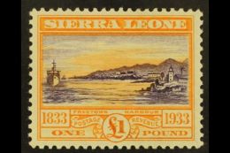 1933  £1 Violet And Orange Wilberforce Top Value, SG 180, Very Fine Mint. For More Images, Please Visit... - Sierra Leone (...-1960)
