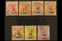 1893  Surcharges Set, SG 15/21, Fine Used. (7) For More Images, Please Visit... - Seychelles (...-1976)