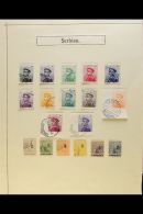 1911 - 1920 FINE USED SELECTION  Small And Attractive Selection On Pages With 1911 Peter I Set Complete On Piece,... - Serbia