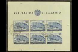 1951  200L Blue AIR UPU, Imperf Miniature Sheet, Sassone 11, Used, Small Imperfections. Cat €400... - Sonstige & Ohne Zuordnung