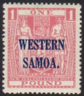1935  £1 Pink Arms SG 192, Fine Mint.  For More Images, Please Visit... - Samoa