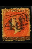 1881  4d On 1s Bright Vermilion, SG 35, Very Fine Used. Scarce Stamp. For More Images, Please Visit... - St.Vincent (...-1979)