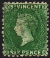 1862-8  6d Deep Green, No Watermark, Perf.11½, SG.7, Fine Used. For More Images, Please Visit... - St.Vincent (...-1979)