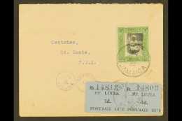 1932  (30 June) Cover From Jamaica To Castries Bearing ½d+½d Child Welfare Tied By Cross Road Cds,... - St.Lucia (...-1978)