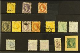 1864-1898 USED SELECTION  Presented On A Stock Card. Includes 1864-76 Perf 12½ 4d, 6d & 1s, Perf 14... - St.Lucia (...-1978)