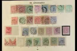 1870-88 MINT & USED COLLECTION  Nice Clean Lot With 1870-82 Wmk Crown CC Values To 6d, 1882-90 Wmk Crown CA... - St.Cristopher-Nevis & Anguilla (...-1980)