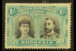 1910-13  1s Grey-black & Deep Blue-green Double Head Perf 14, SG 151, Fine Mint, Very Fresh. For More Images,... - Other & Unclassified