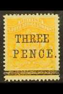 1896  3d On 5s Orange- Yellow Matabele Rebellion Provisional, SG 53, Lightly Hinged Mint. For More Images, Please... - Other & Unclassified