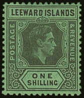 1938-51  1s Black & Grey/emerald, SG 110bb, Fine Mint For More Images, Please Visit... - Leeward  Islands