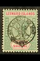 1897  1s Green And Carmine Jubilee Overprint, SG 15, Very Fine Mint With Strong Colours. For More Images, Please... - Leeward  Islands