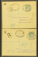 1907  (Aug) An Attractive Pair Of Philatelic Envelopes Registered To Germany, Bearing 1904-06 Ordinary Paper 5s... - Nigeria (...-1960)