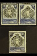 1938-54  30c Black And Blue, The Three Listed Perfs, SG 141/141b, Fine Mint. (3) For More Images, Please Visit... - Vide