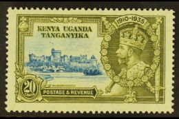 1935  20c Light Blue And Olive Green Silver Jubilee, Variety "Dot By Flagstaff", SG 124h, Very Fine NHM. For More... - Vide