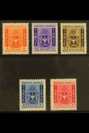 ALBANIA  POSTAGE DUES 1940 Complete Set (Sassone 1/5, Michel 35/39, SG D373/77), Very Fine Mint, Fresh. (5... - Other & Unclassified